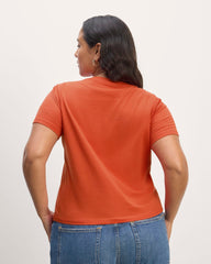 The Box-Cut Tee in Essential Cotton | Poppy Red | Pocket