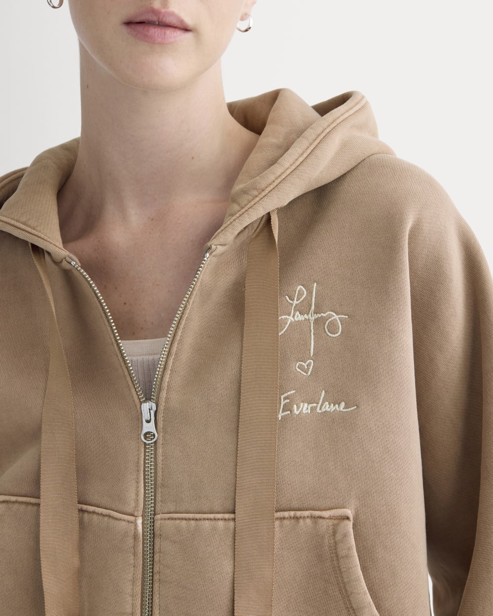 Everlane x The Laufey Foundation Cropped Full-Zip Hoodie | Weathered Clay