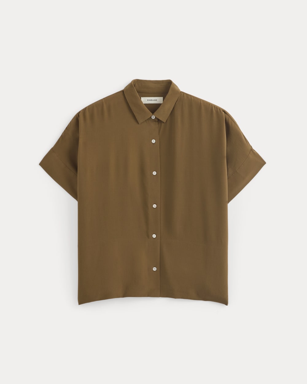 The Boxy Shirt in Washable Silk | Toffee