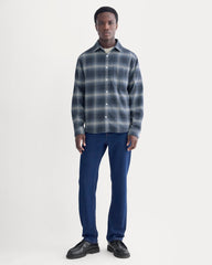 Brushed Flannel Shirt | Blue Ombre Plaid