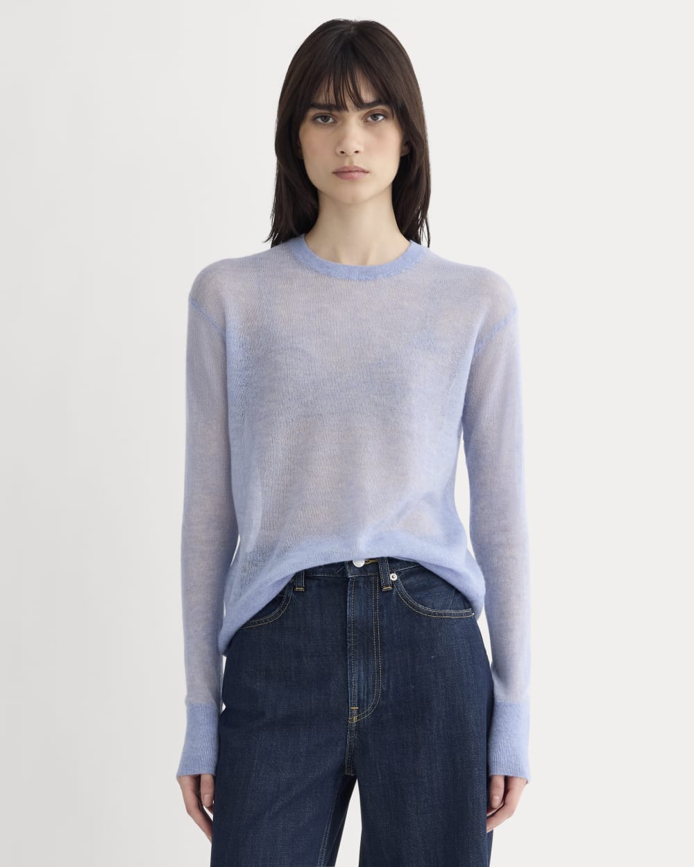 The Air Alpaca™ Relaxed Crew Top | Soft Blue