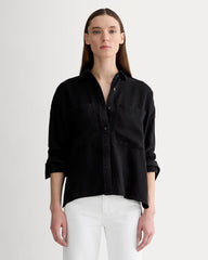 The Boxy Overshirt in Buttersoft | Black