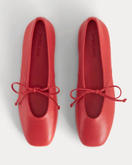 Leather Keyhole Flat | Classic Red
