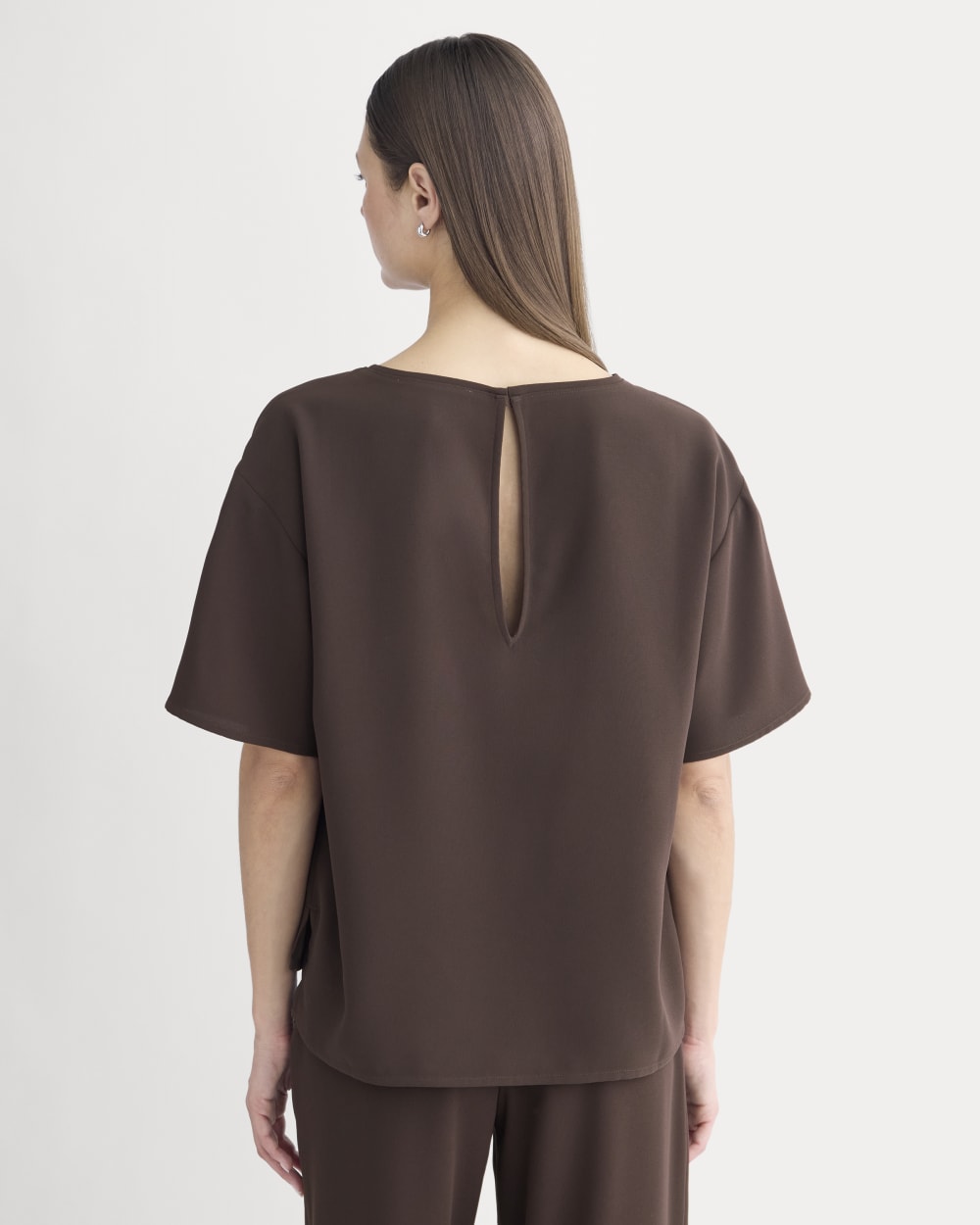 Drapey Crepe Top | Dark Chocolate
