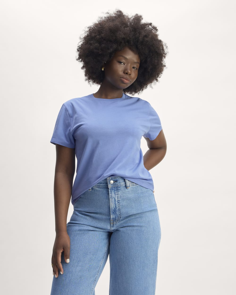 The Box-Cut Tee in Essential Cotton | Blue Opal | No Pocket
