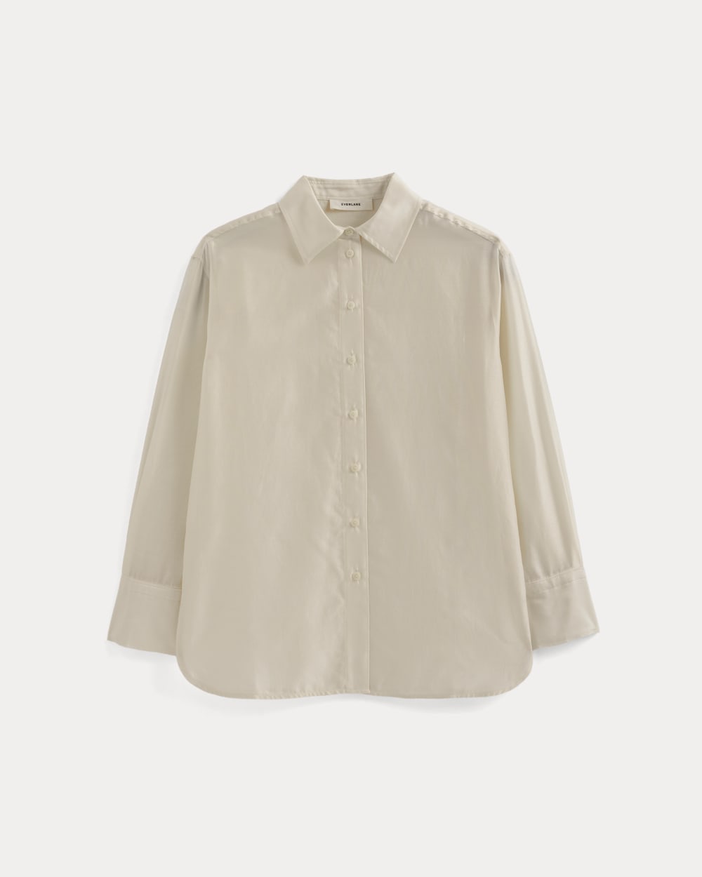 Oversized Shirt in Cotton-Silk Organza | Parchment