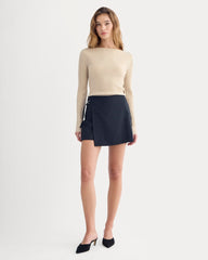 Cashmere Ribbed Boat-Neck Sweater | Heather Light Camel