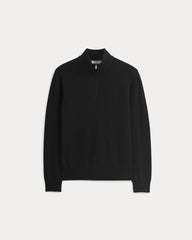 Cashmere Quarter Zip Sweater |  Black