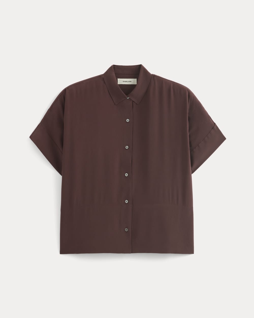 The Boxy Shirt in Washable Silk | Deep Plum