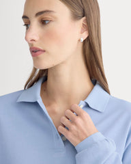 Oversized Pique Polo | Soft Blue