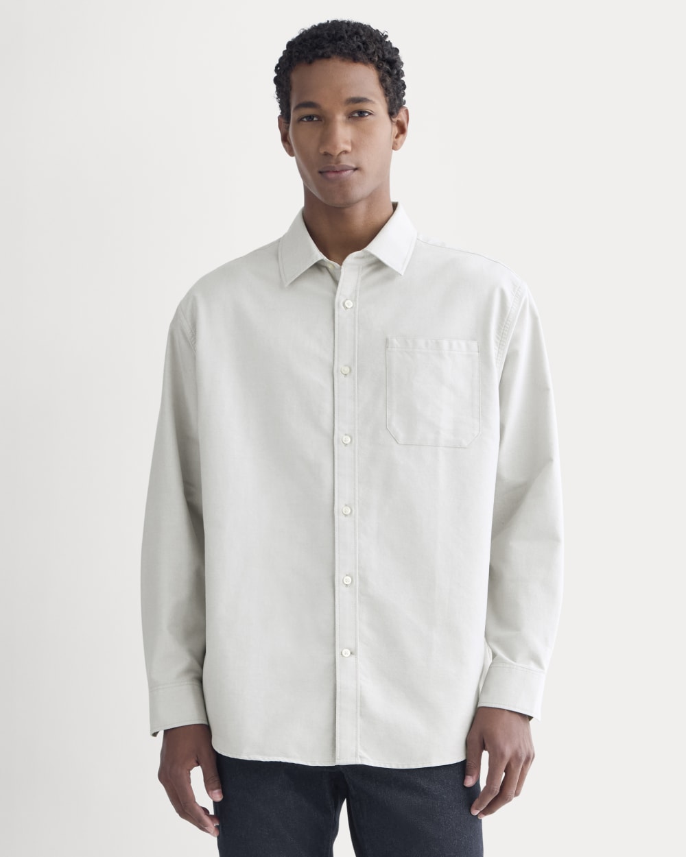 Oversized Oxford Shirt | Grey