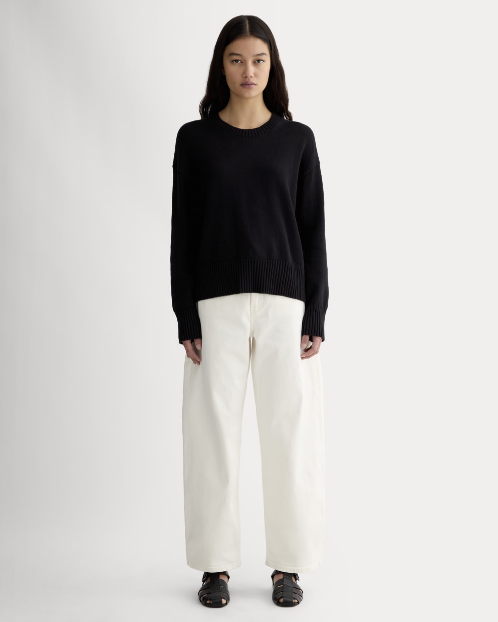 The Boxy Sweater in Everyday Cotton | Black
