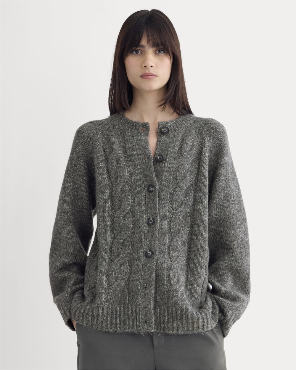 Cloud Cable Cardigan | Heather Charcoal