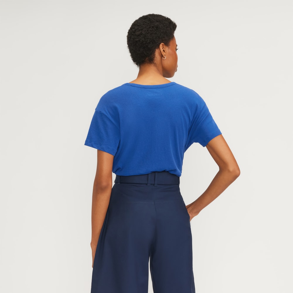 The Air Scoop-Neck Tee | Mazarine Blue