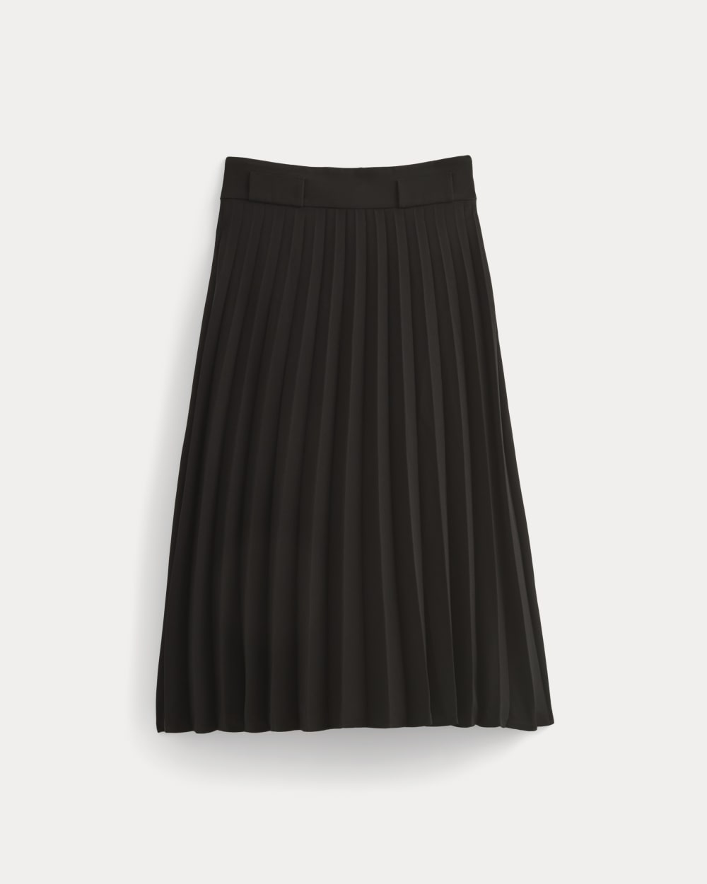Pleated Crepe Midi Skirt | Black