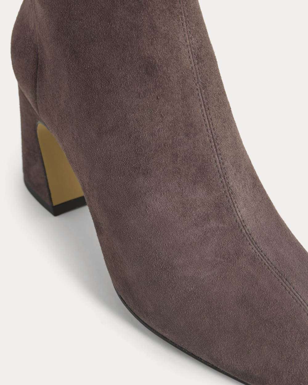 Leather Curved-Heel Boot | Dark Chocolate