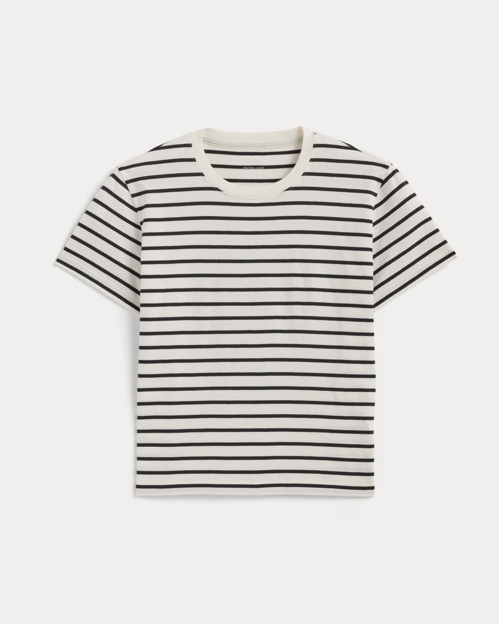 The Box-Cut Tee in Essential Cotton | Bone / Black | No Pocket