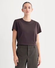 The Box-Cut Tee in Essential Cotton | Dark Chocolate | No Pocket