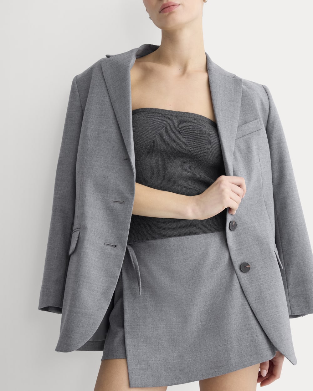 Knit Tube Top | Heathered Soot