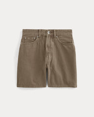 The A-Line Denim Short | Garment-Dyed Chocolate