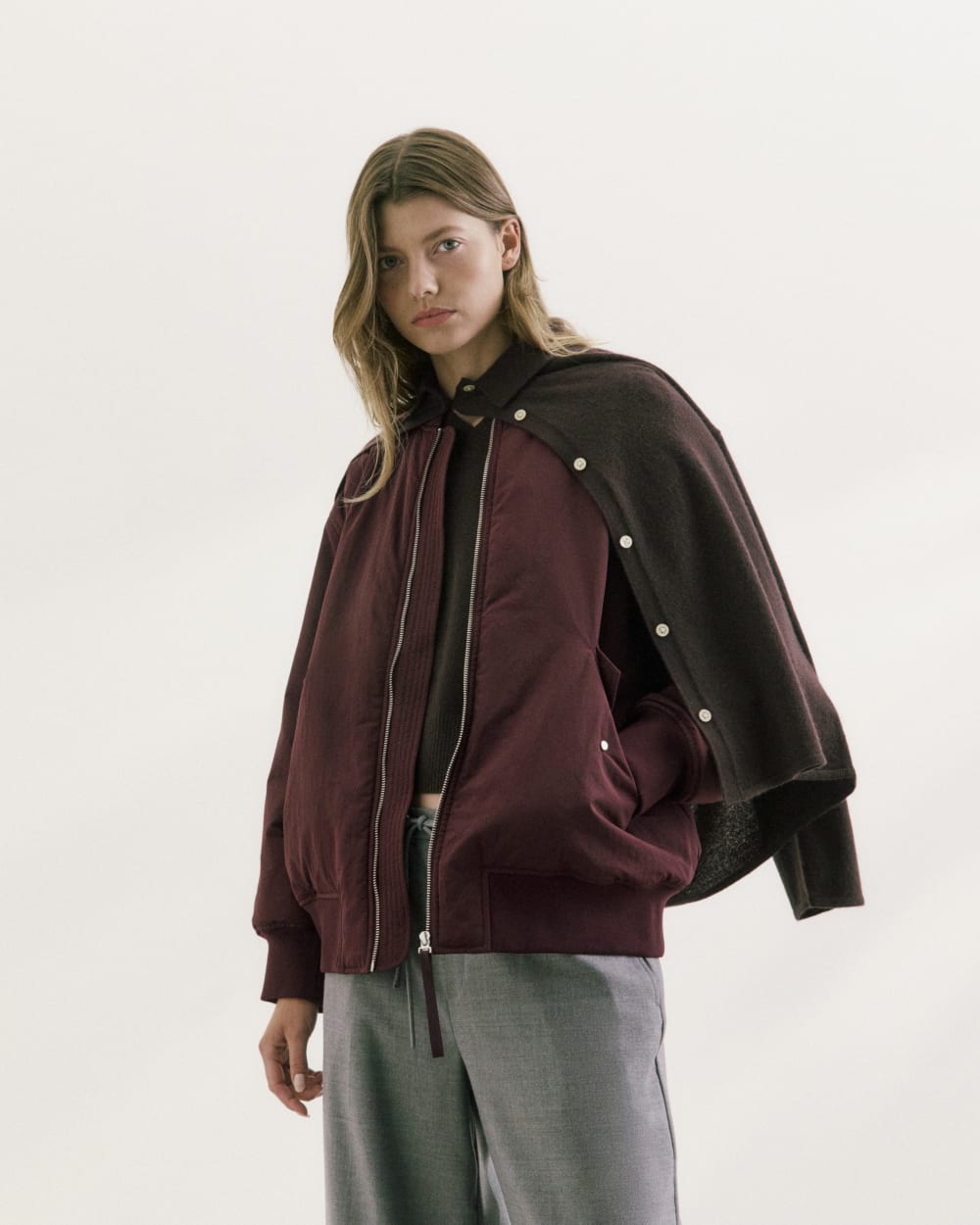 Renew Oversized Puffer Bomber | Deep Plum