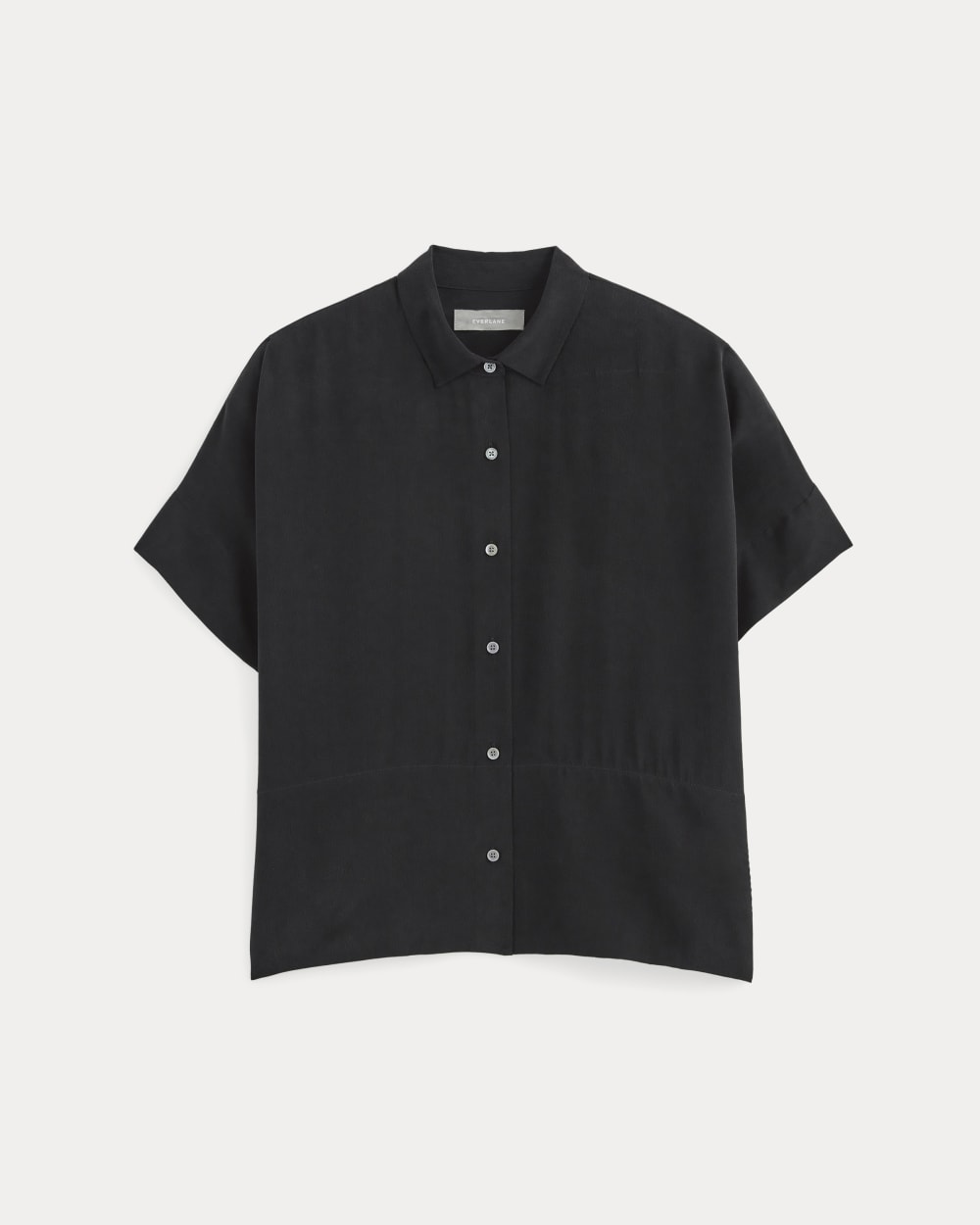 The Boxy Shirt in Washable Silk | Black