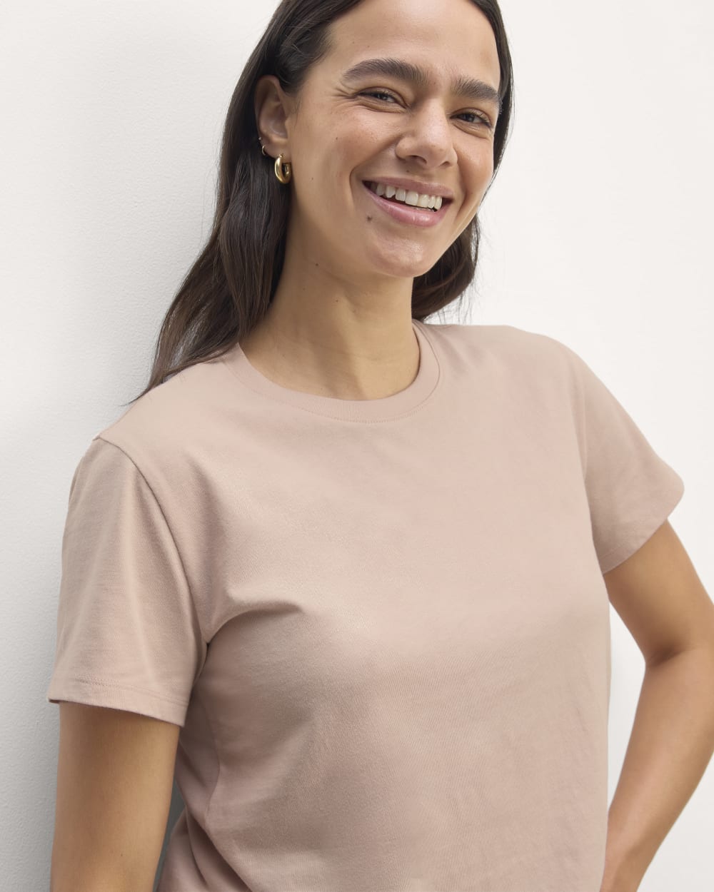 The Box-Cut Tee in Essential Cotton | Rose Smoke  | No Pocket