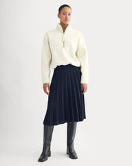 Reversible Teddy Half-Zip Pullover | Bone/Birch