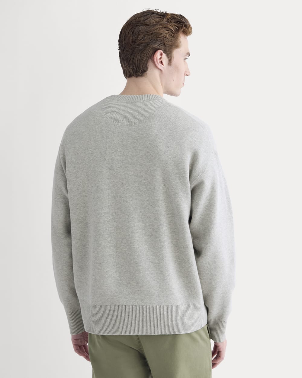 Luxe Merino Double-Knit Sweater |  Heathered Grey