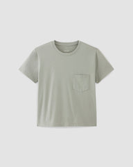 The Box-Cut Tee in Essential Cotton | Sage Green | Pocket