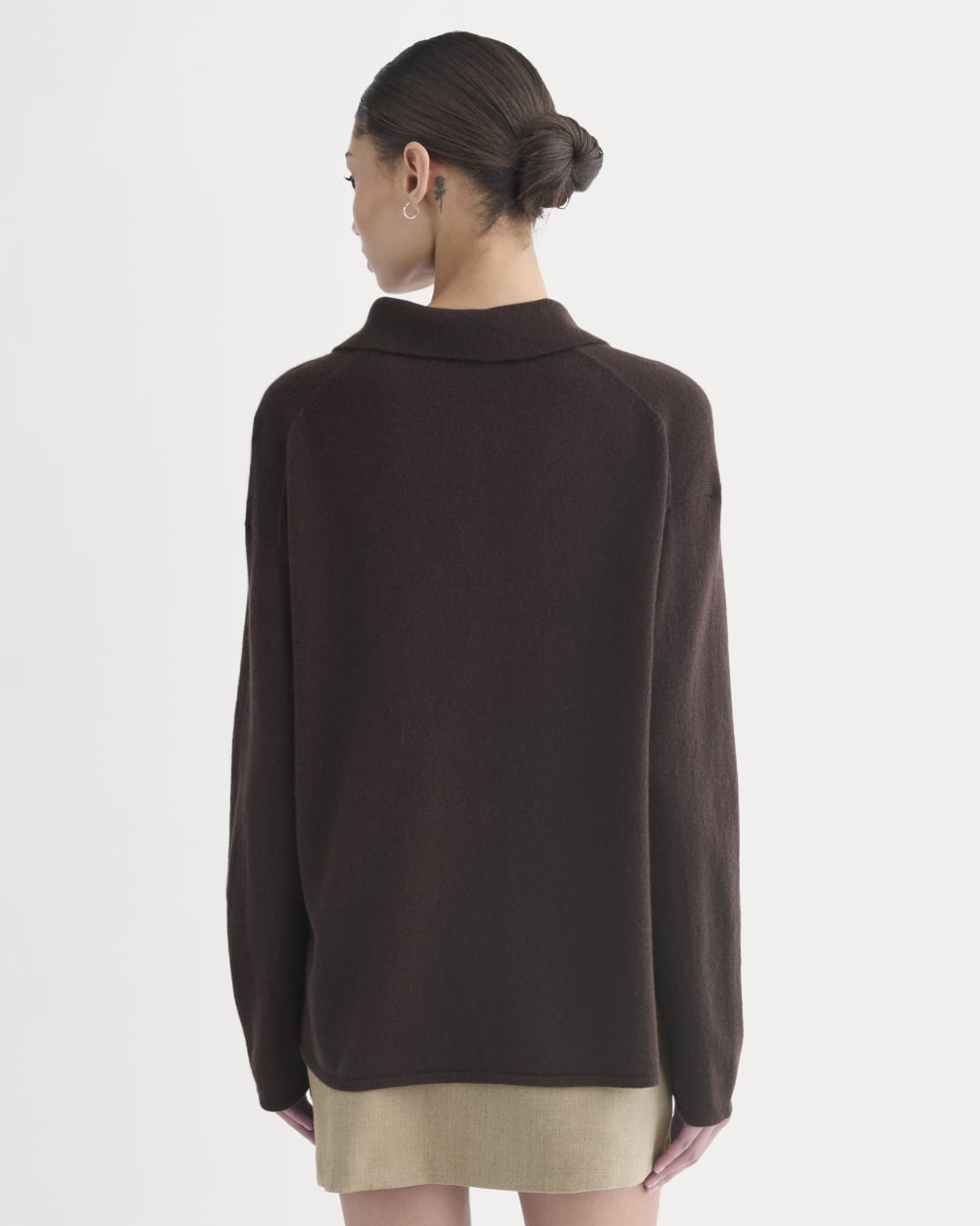 Cashmere Button-Up Shirt | Dark Chocolate