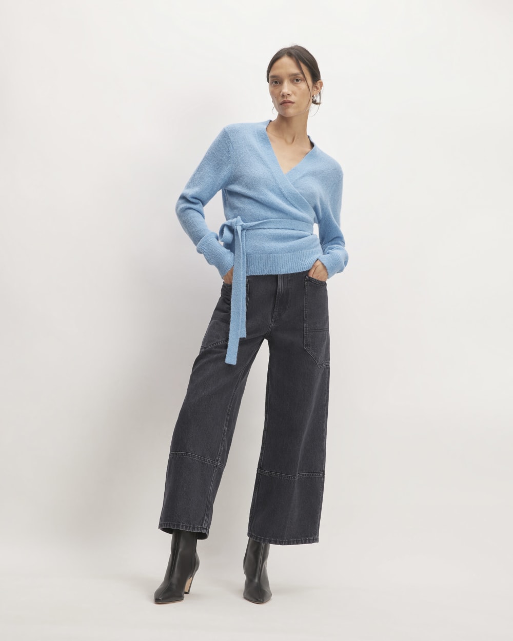 The Alpaca Wrap Sweater | Heritage Blue