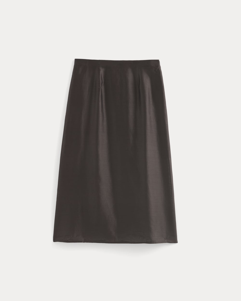 Midi Skirt in Cotton-Silk Organza | Dark Chocolate