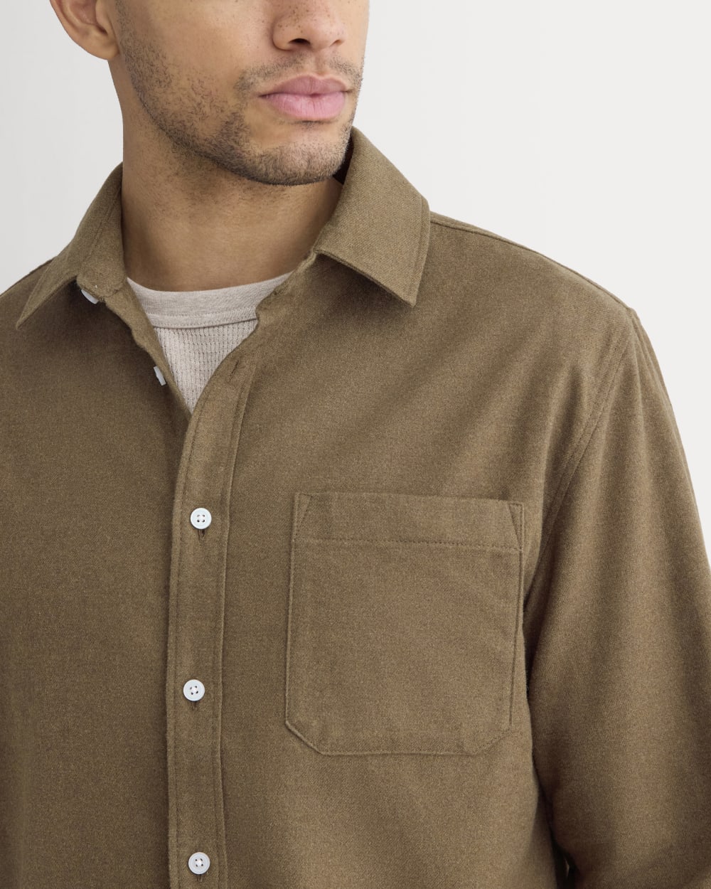 Brushed Flannel Shirt | Heathered Cocoa Brown