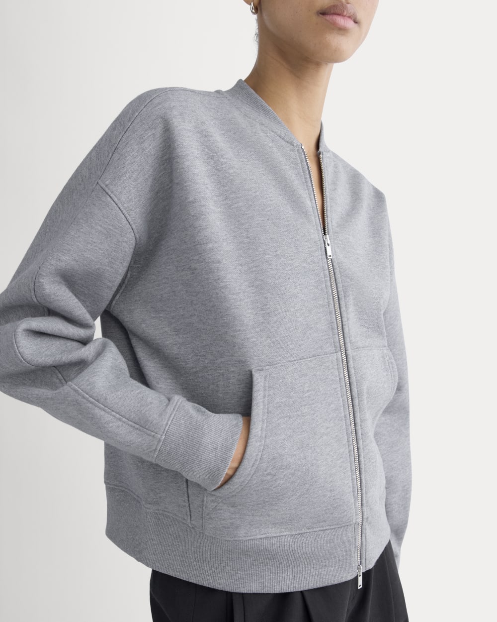 Luxe Fleece Bomber Jacket | Vintage Heather Grey