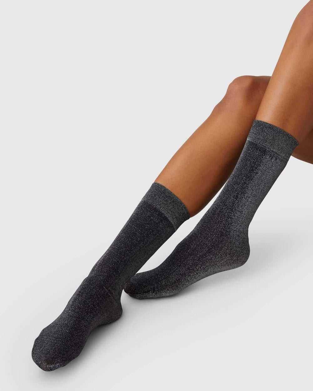 Ines Shimmery Socks |  Black