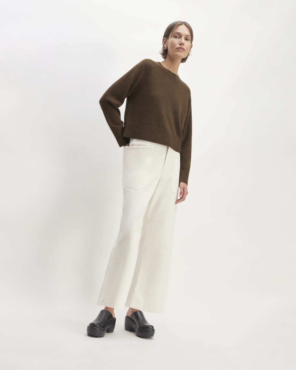 The Boxy Crew in Cashmere | Heather Cocoa