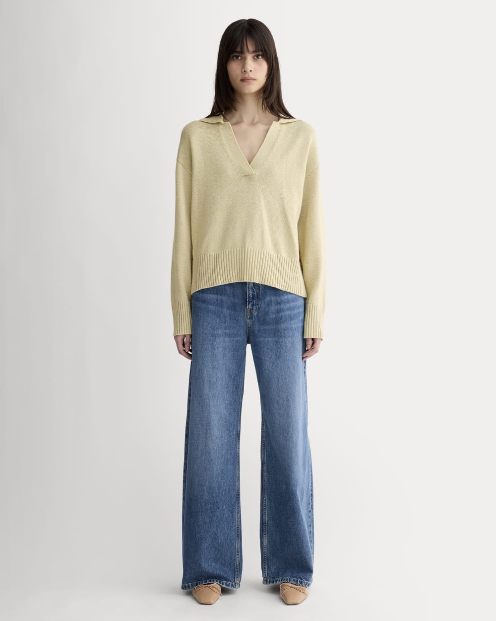 The Boxy Polo in Everyday Cotton | Mojave Desert / Natural