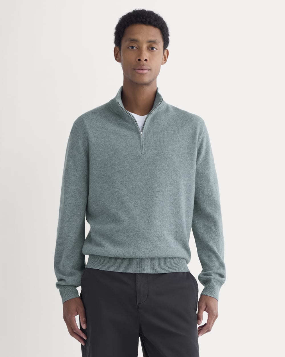 Cashmere Quarter Zip Sweater | Denim Blue