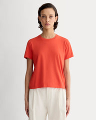 The Box-Cut Tee in Essential Cotton | Poppy Red | No Pocket