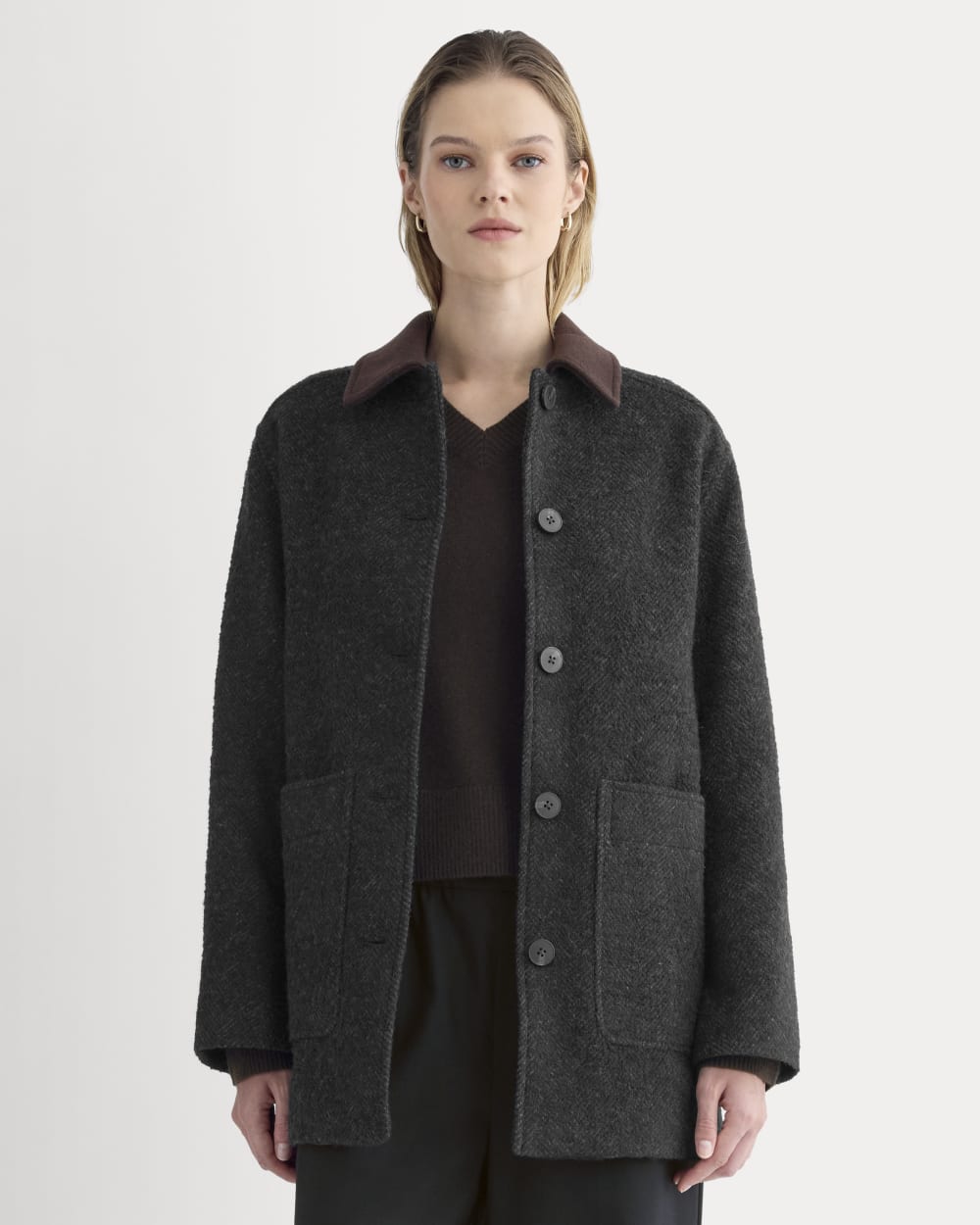 Italian Car Coat | Carbone/Black