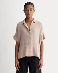 The Boxy Shirt in Washable Silk | Burnt Sugar