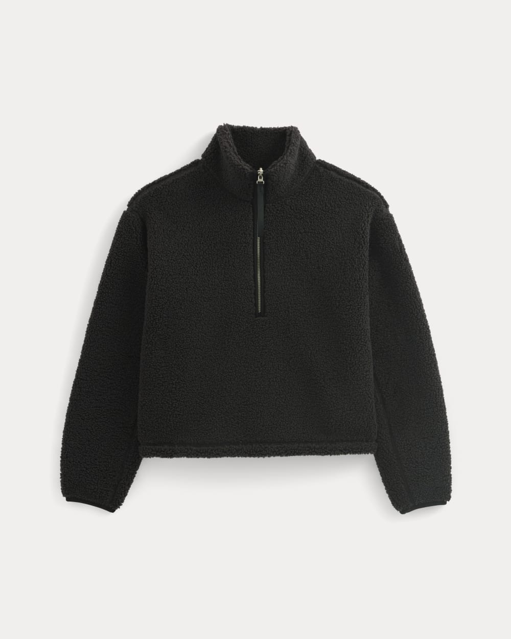 Reversible Teddy Half-Zip Pullover | Black
