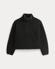 Reversible Teddy Half-Zip Pullover | Black