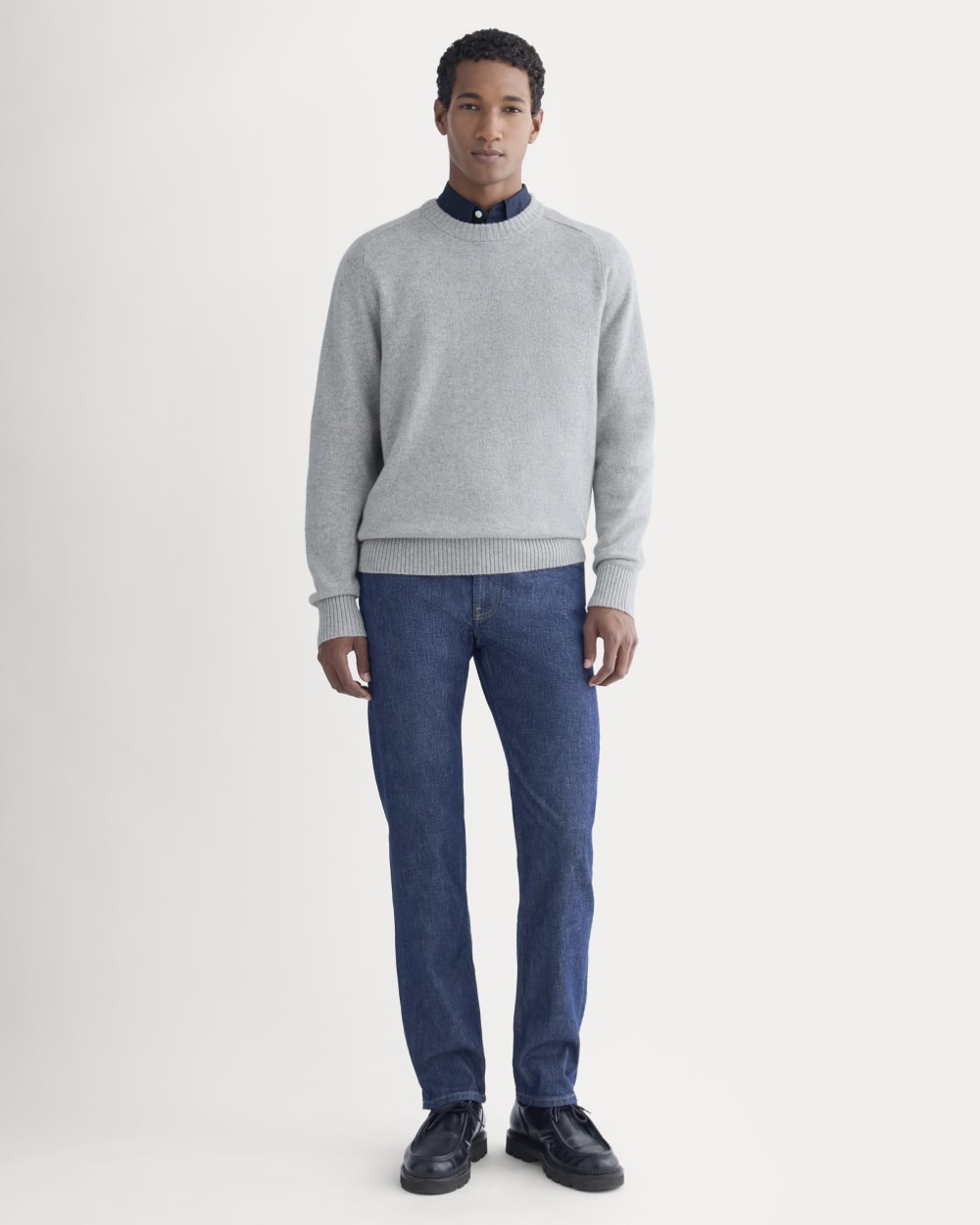 Midweight Cashmere Crew |  Heathered Grey