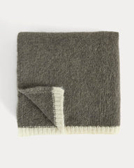 Plush Alpaca Scarf | Mid Grey Heather/ Bone