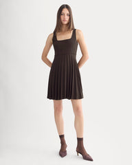 Drapey Crepe Mini Dress | Dark Chocolate