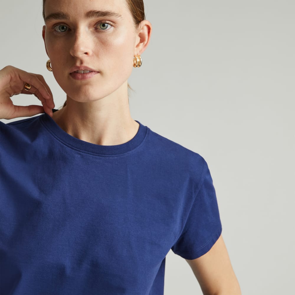 The Box-Cut Tee in Essential Cotton | Ocean Cavern | No Pocket