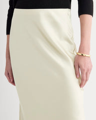 Slip Skirt in Silk Charmeuse | Bone
