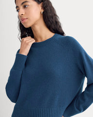 The Boxy Crew in Cashmere | Deep Lazuli Blue